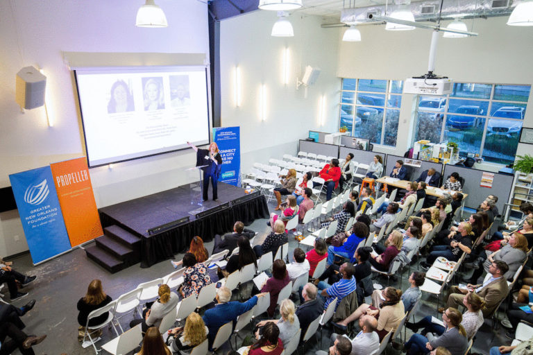 speak in front of crowd